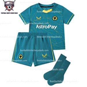 the front of Wolves Away Kids Football Kit 2022/23