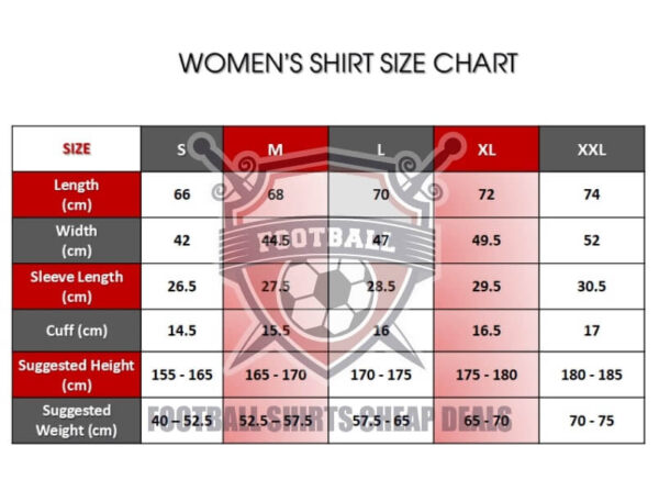 Women's Shirt Size Chart 2022