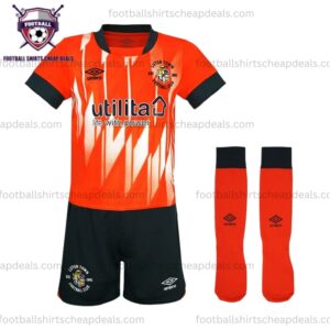 the front of Luton Town Home Kids Football Shirts Cheap Deals Kit 2022/23