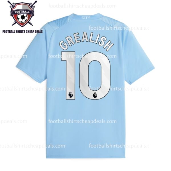 the back of Manchester City Home Grealish 10 Adult Shirt 2023/24