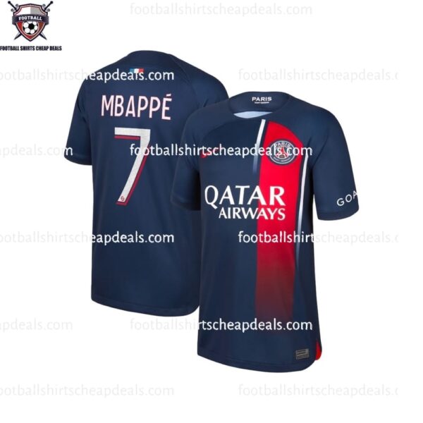 two sides of PSG Home Mbappe 7 Adult Football Shirts Cheap Deals 2023/24