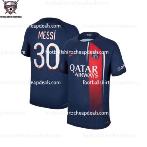 two sides of PSG Home Messi 30 Adult Football Shirts Cheap Deals 2023/24