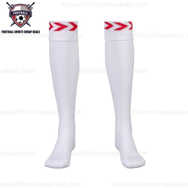 the front side of socks in Southampton Home Adult Football Kit 2023/24