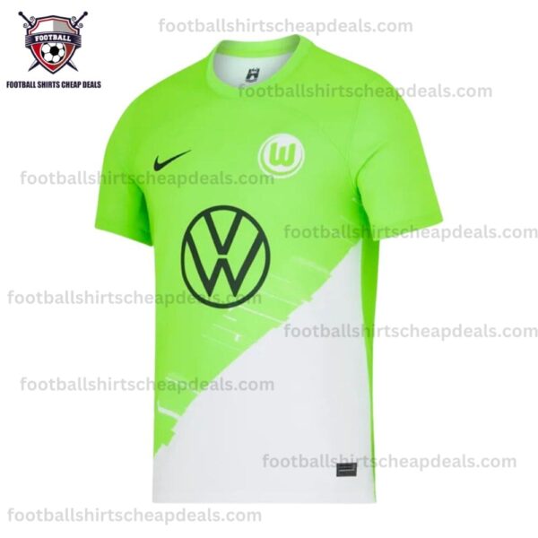 the front of VfL Wolfsburg Home Adult Football Shirt 2023/24